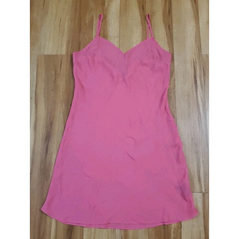 Lauren Ralph Lauren Hot Pink Slip Dress Size 14 Spaghetti Strap Barbiecore